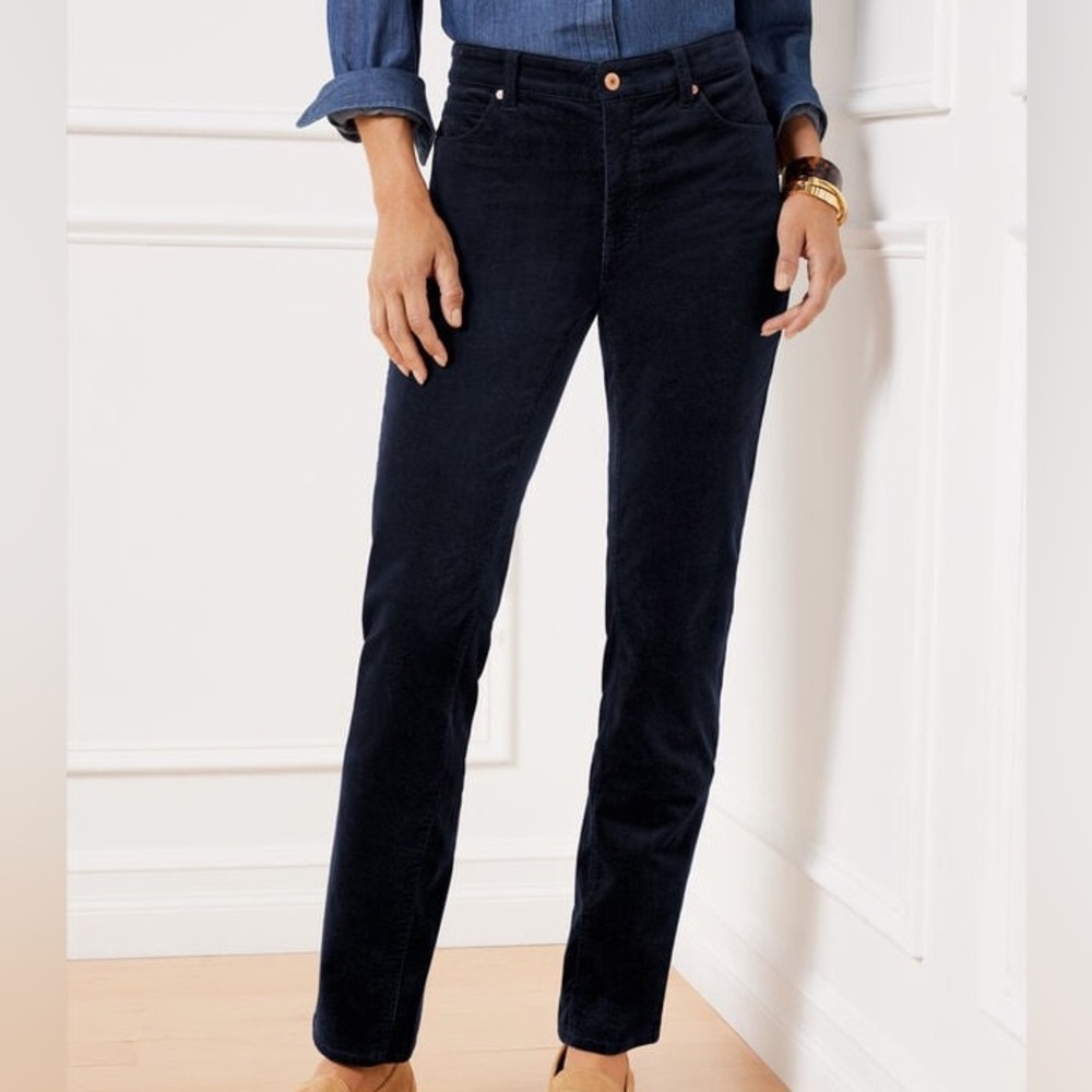 Indigo blue, curvy fit Talbots corduroy jeans size 16.